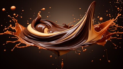 a chocolate swirl with a brown liquid