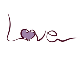 A heart of love filled with beautiful emotions. Style 1 ,Line art ,Colour  purple