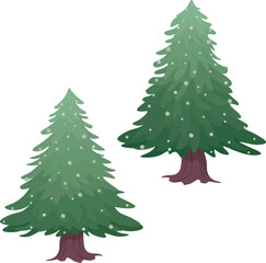 Illustration of a Christmas tree used in decorative design