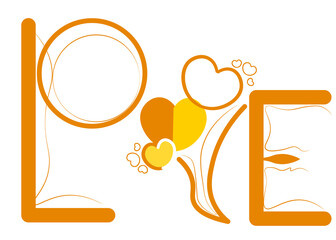 A heart of love filled with beautiful emotions. Style 1 ,Line art ,Colour  yellow