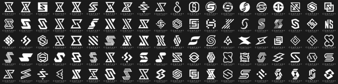 collection abstract letter S logo design. modern logotype S design with white color. vector illustration