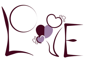 A heart of love filled with beautiful emotions. Style 1 ,Line art ,Colour  purple