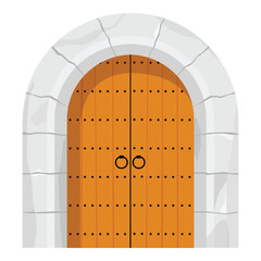 Medievel wooden double doors gate
