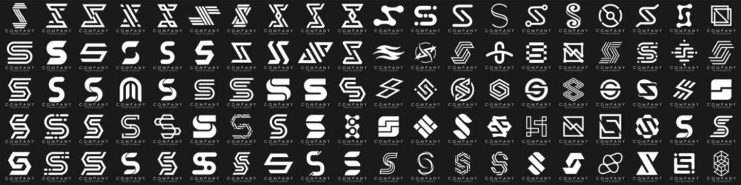 collection abstract letter S logo design. modern logotype S design with white color. vector illustration