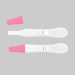 Positive, negative 2 lines pregnancy test kits - obrazy, fototapety, plakaty