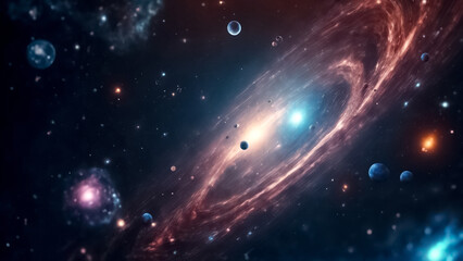 Sfondo per Desktop di una Galassia Stellare - obrazy, fototapety, plakaty