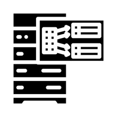 Fototapeta premium indexing data database glyph icon vector. indexing data database sign. isolated symbol illustration