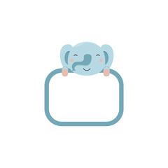 cute cartoon elephant text frame for kids