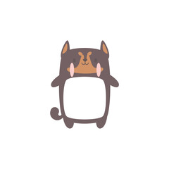 cute dog cartoon text frame for kids