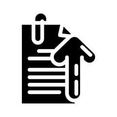 paperclip attached file glyph icon vector. paperclip attached file sign. isolated symbol illustration