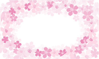 Cherry blossoms frame vector illustration 桜のフレームの背景素材