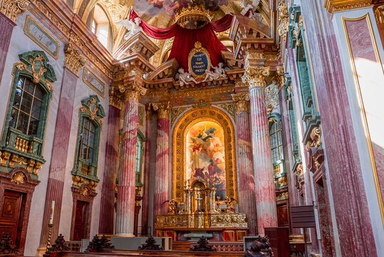 Jesuit church in Vienna, Austria, interiors