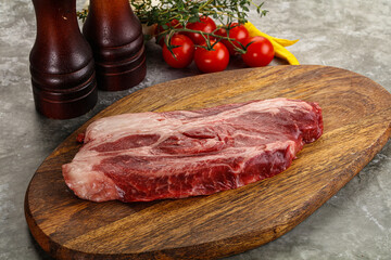 Raw beef chuck roll steak