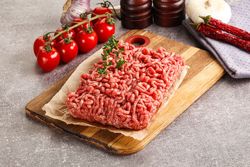 Raw minced beef uncooked meat