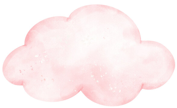 Cloud pink watercolor illustration hand painting