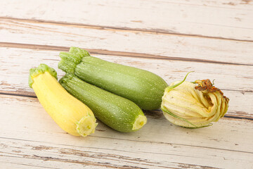 Raw baby organic zucchini heap