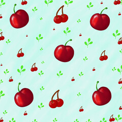 seamless pattern with cherries
