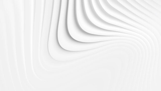 3d animation, white grey wave abstract motion background, seamless loop