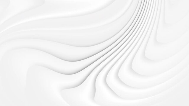 Bright white grey curve wave abstract minimal background, seamless loop