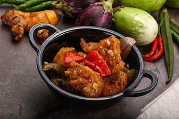 Chinese cuisine - prawn with chili sauce