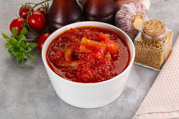 Hungarian lecho with bell pepper