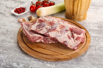 Raw pork ribs for barbecue