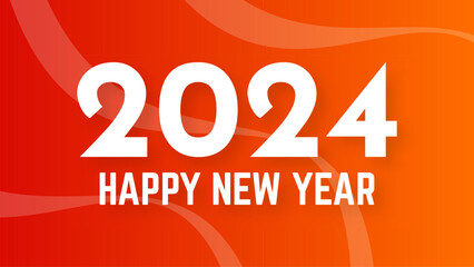 2024 Happy New Year on colorful background