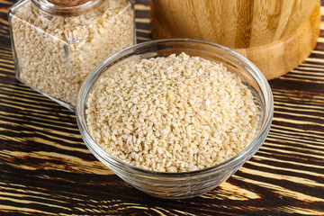 Sesame seeds heap in the bowl