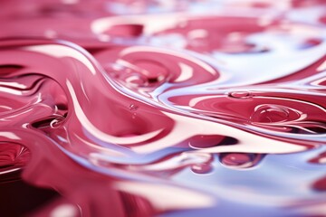 Abstract Pink Liquid Flow with Glossy Textured Waves