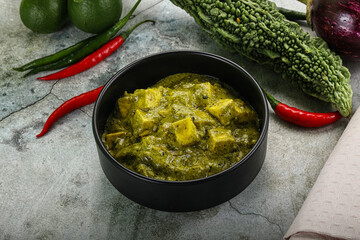 Indian cuisine - palak paneer cheese with spinach