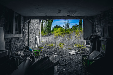 The abandoned Belgium mansion.