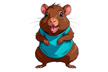 A Cartoonish Agouti in a Playful Pose (PNG 10800x7200)