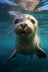 Obraz premium Seal in the sea. This is a 3d render illustration