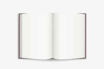 an open book realistic design rop view