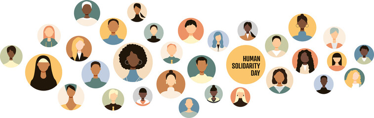 Human Solidarity Day banner. - Powered by Adobe