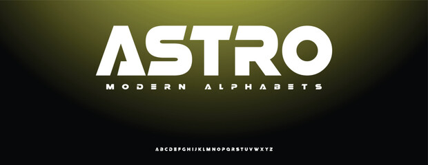 Astro Creative Design vector linear Font for Title, Header, Lettering, Logo, Monogram. Corporate Business Luxury Technology Typeface. Letters, Numbers Line art style. - obrazy, fototapety, plakaty