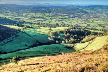 view of the countryside (Flintshire, North Wales, UK.) - obrazy, fototapety, plakaty