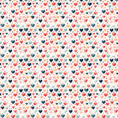 seamless pattern with hearts, ai generated