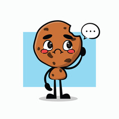bitten funny cake mascot. funny food vector character.