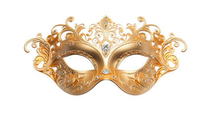 Golden Carnival mask on the transparent background