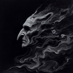 Fototapeta premium demon in the smoke