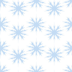Snowflakes. Seamless vector pattern. Endlessly repeating pattern. Crystal snowflakes on an isolated colorless background. Christmas decorative element. Idea for packaging, case, textile, wallpaper