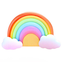 (3D) Rainbow and clouds Royalty (3D)