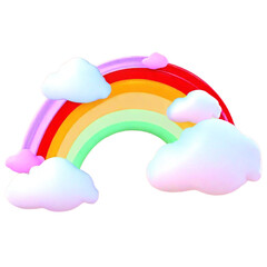 (3D) Rainbow and clouds Royalty (3D)