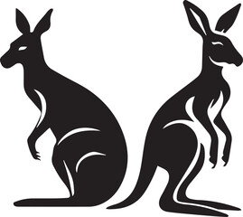 Kangaroo Animal Silhouette vector illustration