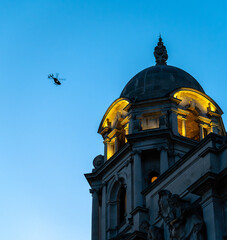 London at night in blue.