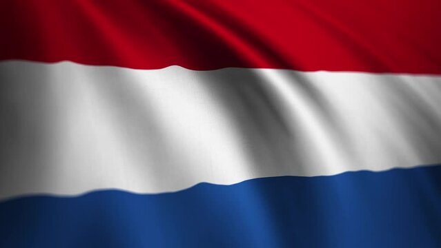 Waving Flag of Netherlands in stunning detail. Dutch people national flag video background. 4K resolution 3840x2160, 60fps