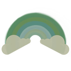 Rainbow on white background, with different colours bright and beautiful