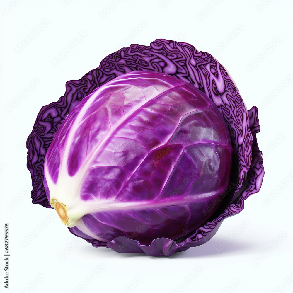 Sticker Red cabbage isolated on white background