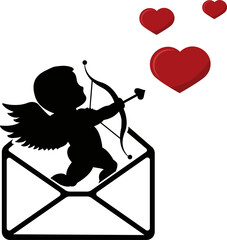 vector illustration of love, cupid of love, angel of love